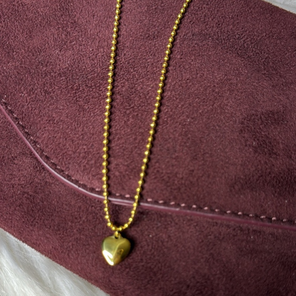 Steve Madden Burgundy Crossbody Bag Bundle Including Gold Heart Necklace - NEW